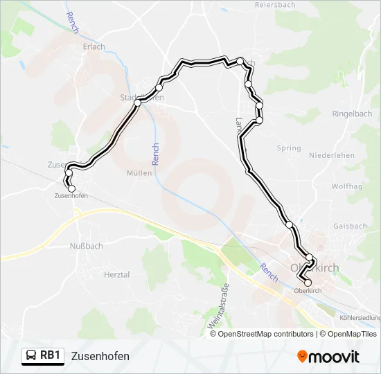 RB1 Bus Line Map
