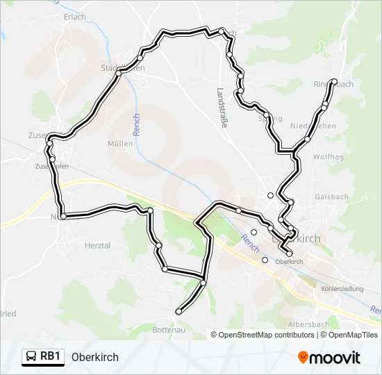 RB1 Bus Line Map