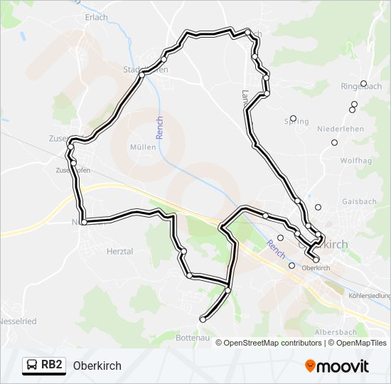 RB2 Bus Line Map