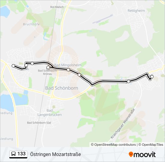 Автобус 133: карта маршрута