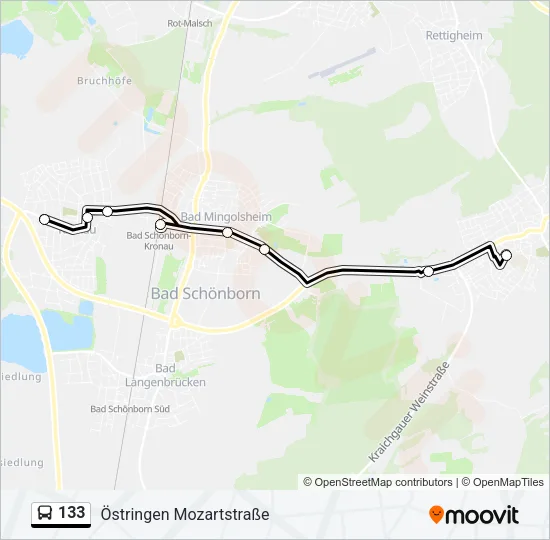 133 Bus Line Map