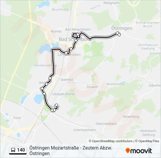 140 Bus Line Map