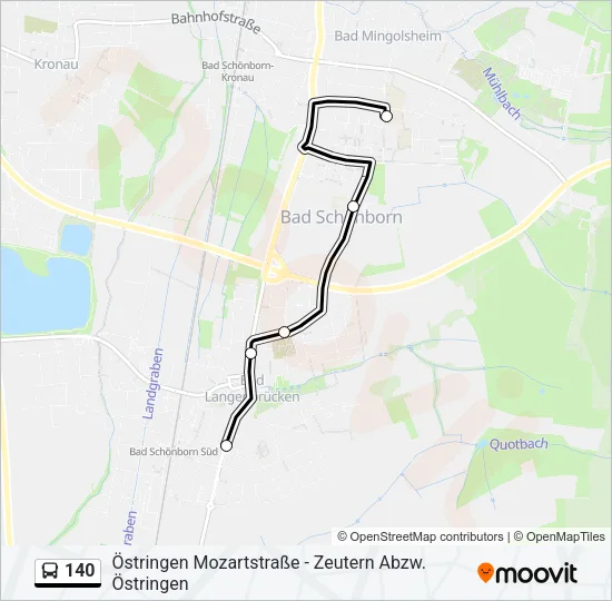 140 Bus Line Map