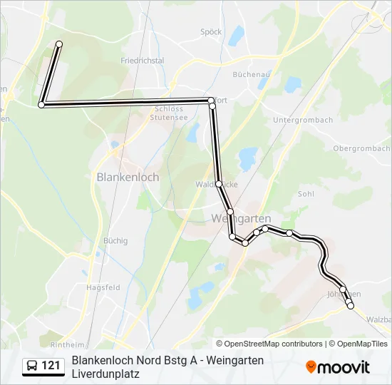 121 Bus Line Map