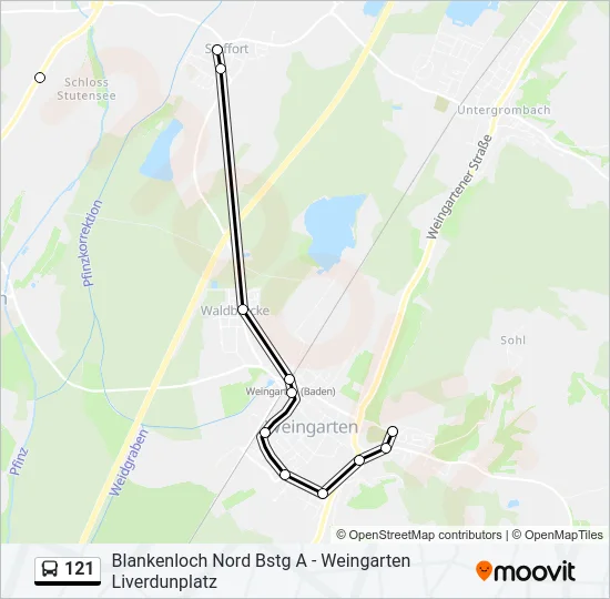 121 Bus Line Map
