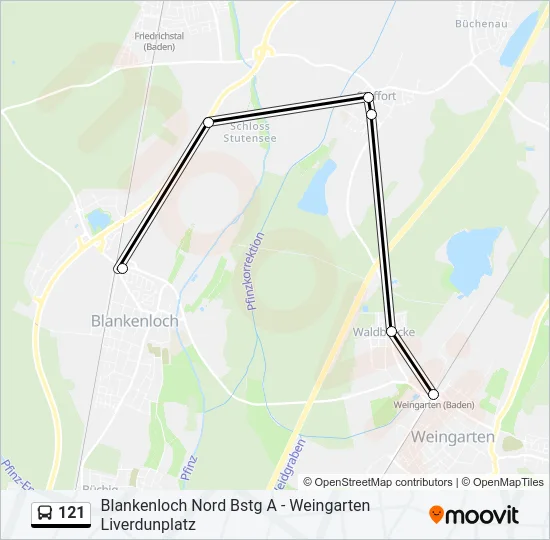 121 Bus Line Map
