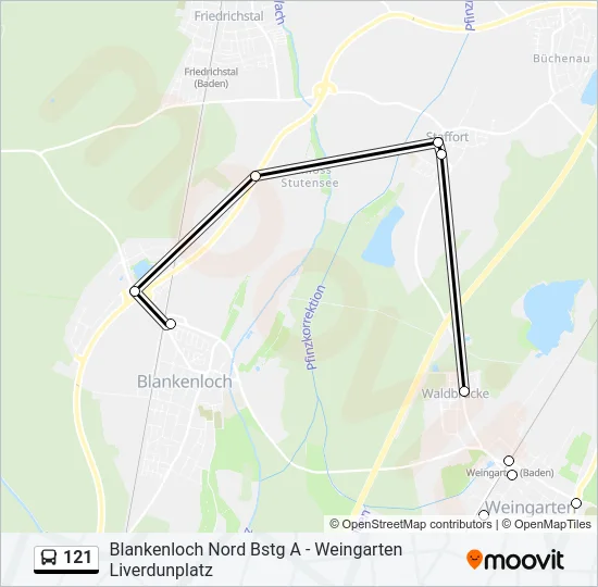 121 Bus Line Map