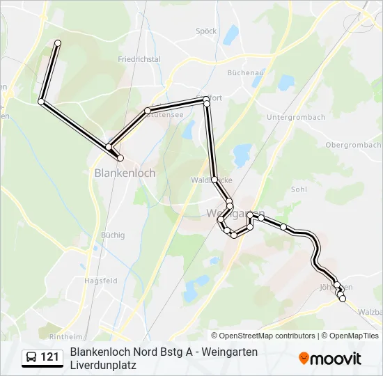 121 Bus Line Map
