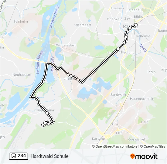 234 Bus Line Map