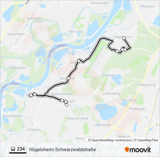 234 Bus Line Map