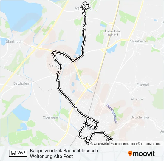 Автобус 267: карта маршрута