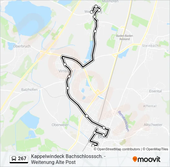 Автобус 267: карта маршрута