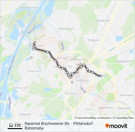 232 Bus Line Map
