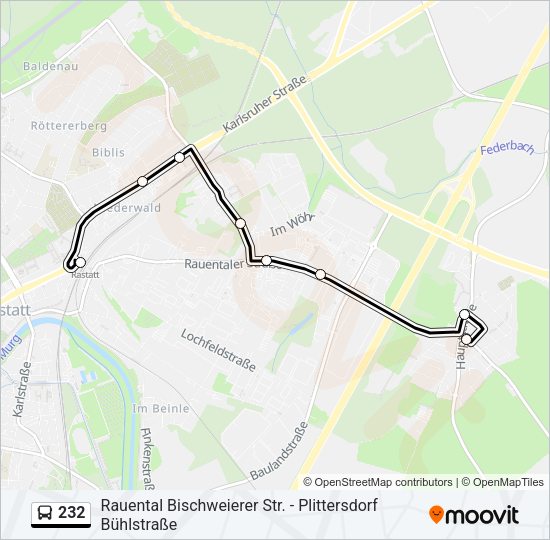 232 Bus Line Map