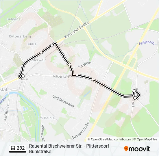 232 Bus Line Map