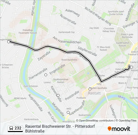 232 Bus Line Map