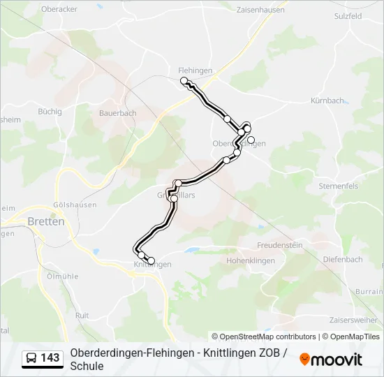 143 Bus Line Map