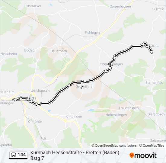 Автобус 144: карта маршрута