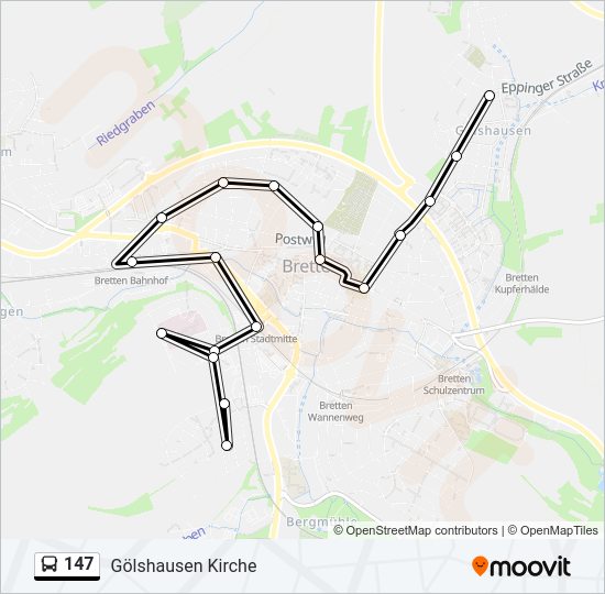 Автобус 147: карта маршрута