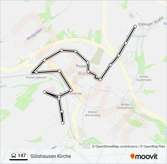 147 Bus Line Map