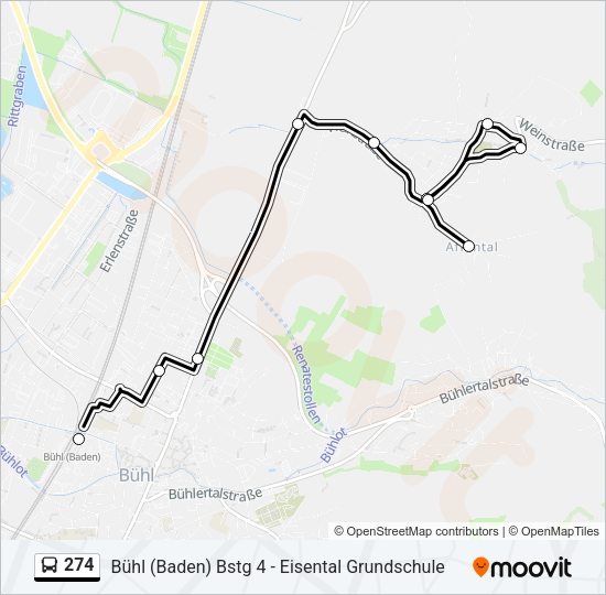 274 Bus Line Map