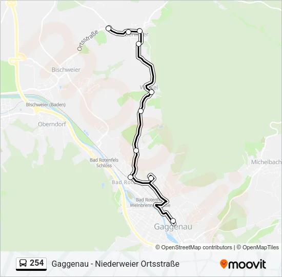 254 Bus Line Map
