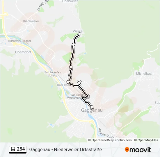 254 Bus Line Map