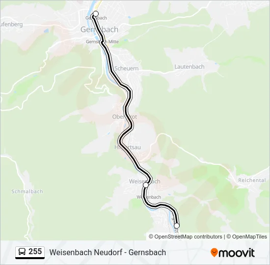 255 Bus Line Map
