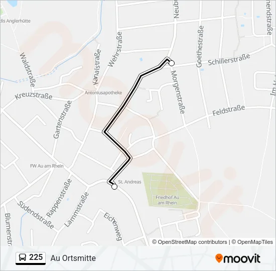 225 Bus Line Map
