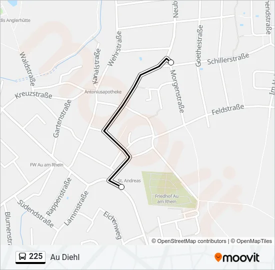 225 Bus Line Map