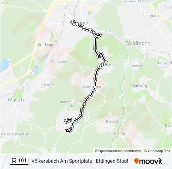 101 Bus Line Map