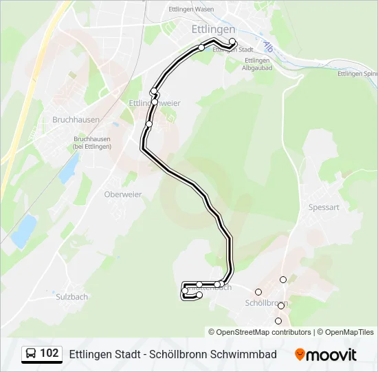 102 Bus Line Map