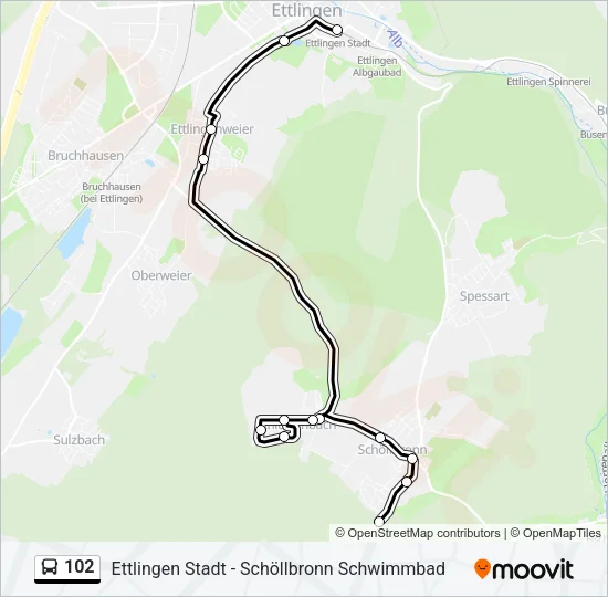 102 Bus Line Map