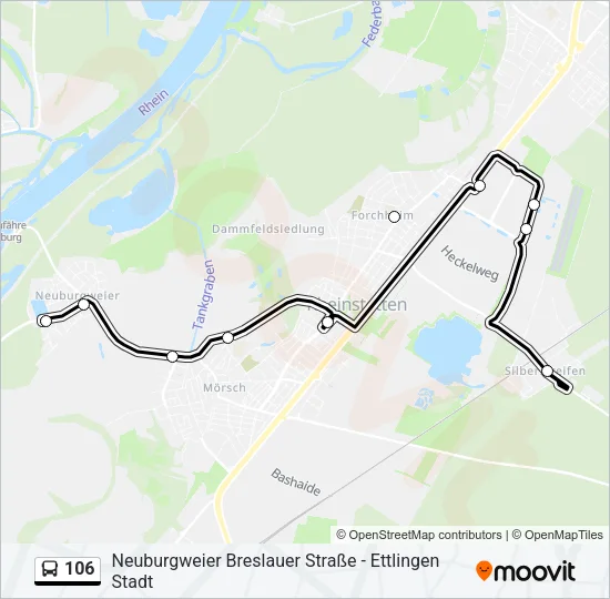 106 Bus Line Map