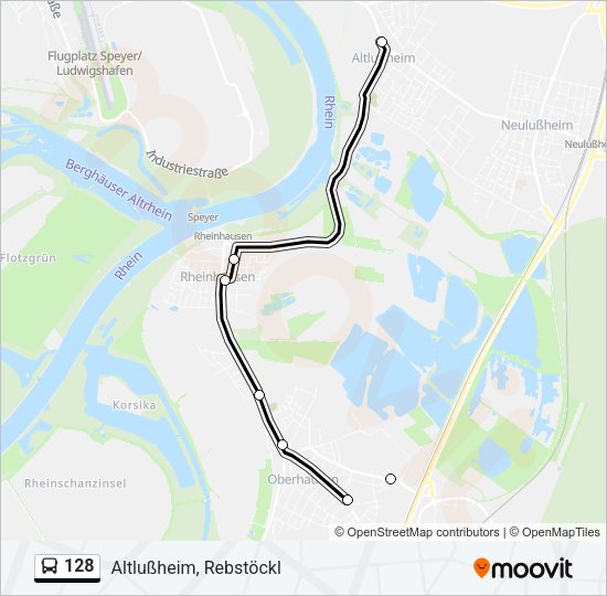 128 Bus Line Map