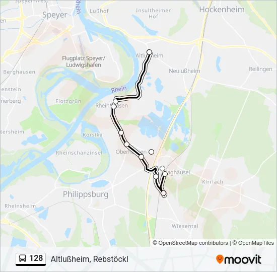 128 Bus Line Map