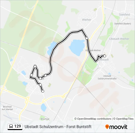 129 Bus Line Map