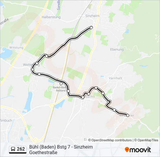 262 Bus Line Map