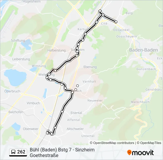 262 Bus Line Map