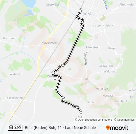 265 Bus Line Map