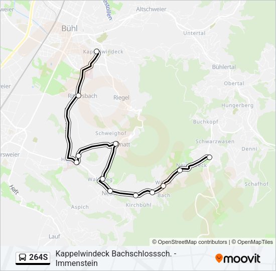264S Bus Line Map