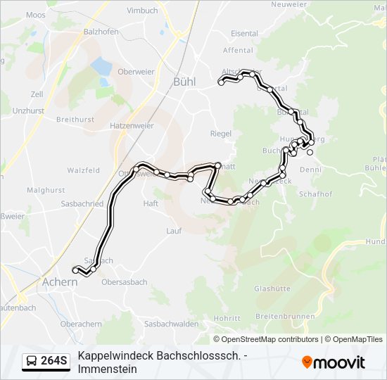 264S Bus Line Map