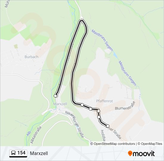 154 Bus Line Map