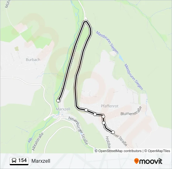 154 Bus Line Map