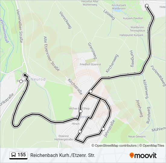 155 Bus Line Map