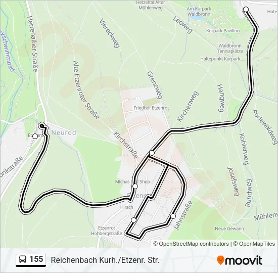 155 Bus Line Map