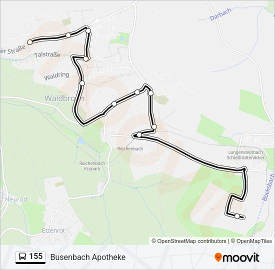 155 Bus Line Map