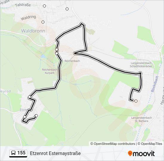 155 Bus Line Map