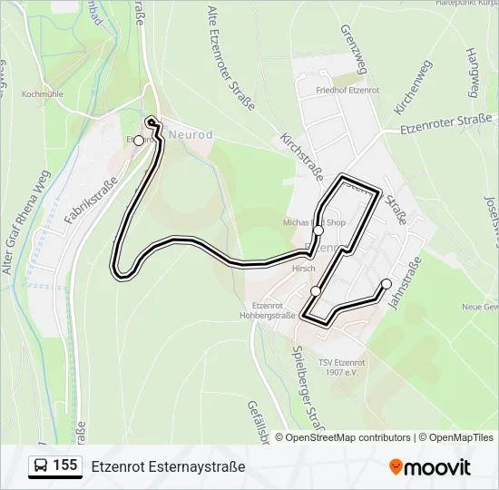 155 Bus Line Map