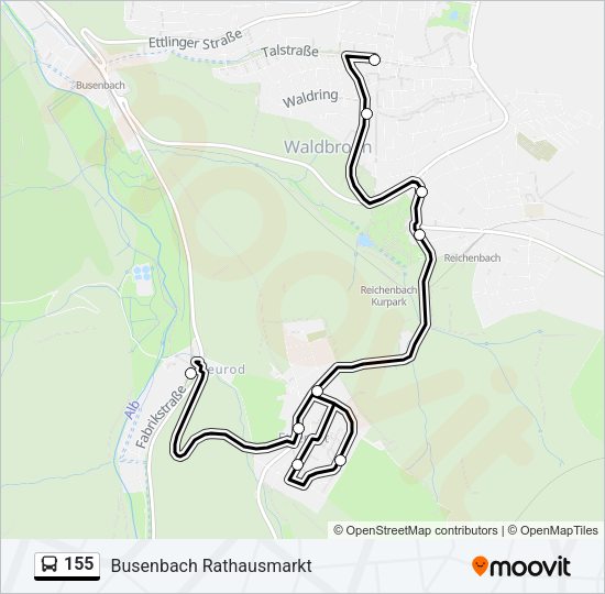 155 Bus Line Map